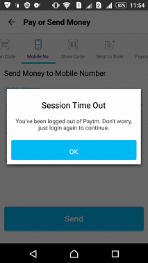 money deducted from paytm session out problem 